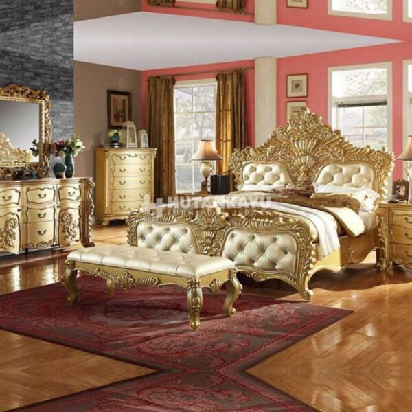 Set Kamar Tidur Ukir Luxury Gold